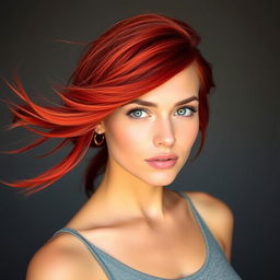 A beautiful young woman with striking red hair