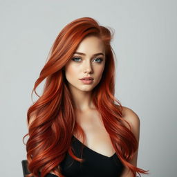 A beautiful young woman with striking red hair