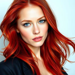 A beautiful young woman with striking red hair