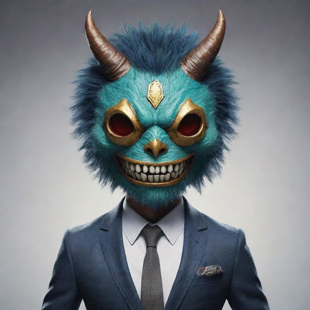 A stylish and cool monster character, adorned with an intriguing mask.