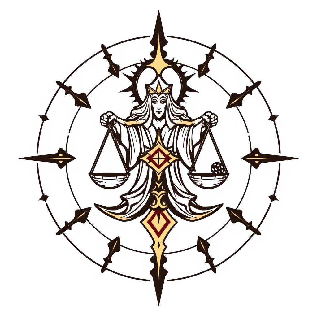 Create a divine symbol for a Dungeons & Dragons god of contracts and bets