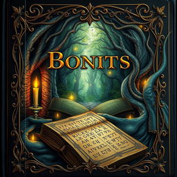 A detailed and captivating book cover with a mysterious and enchanting theme