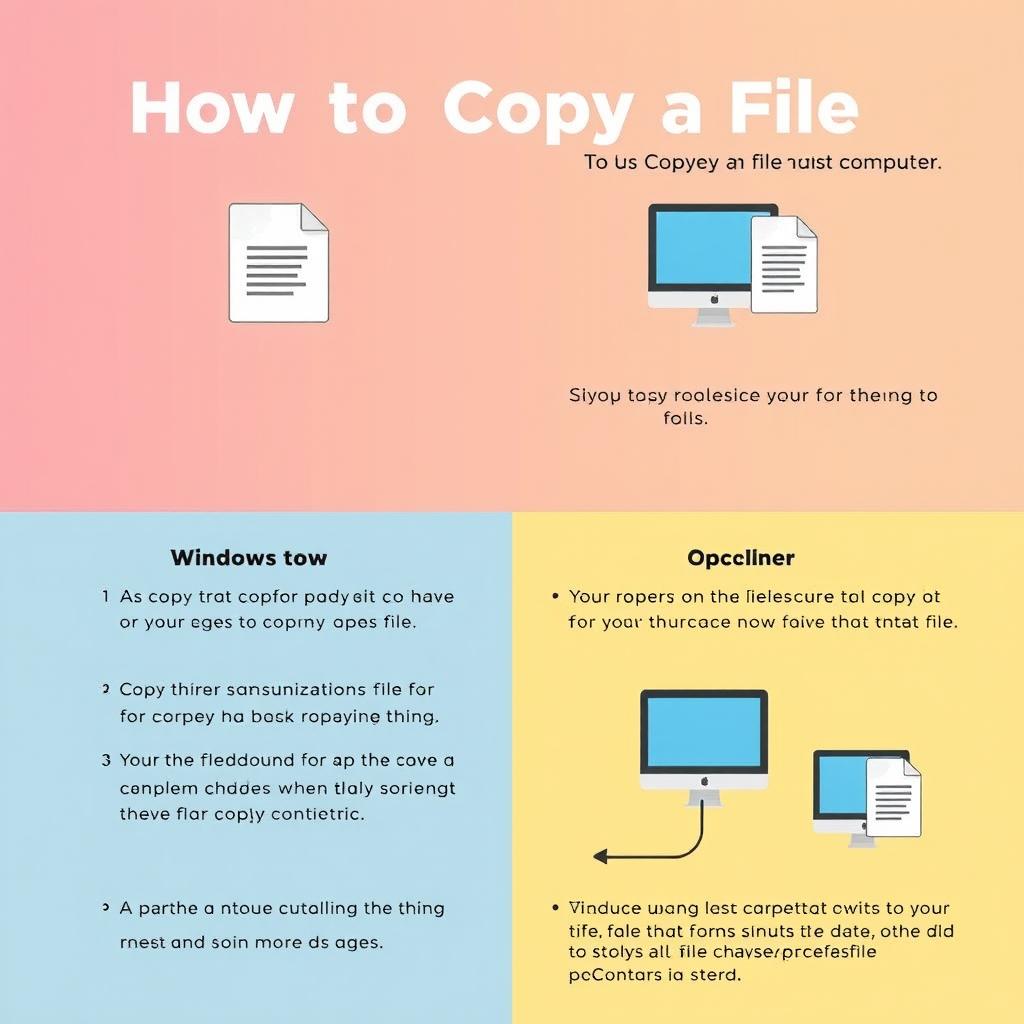 Create an informative visual guide on how to copy a file on a computer