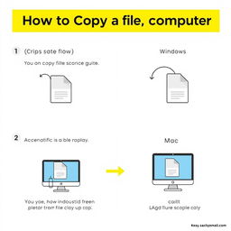 Create an informative visual guide on how to copy a file on a computer