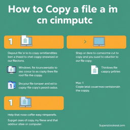 Create an informative visual guide on how to copy a file on a computer