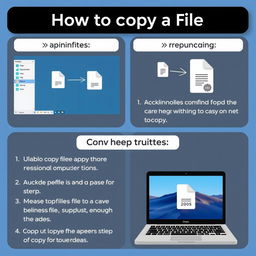 Create an informative visual guide on how to copy a file on a computer