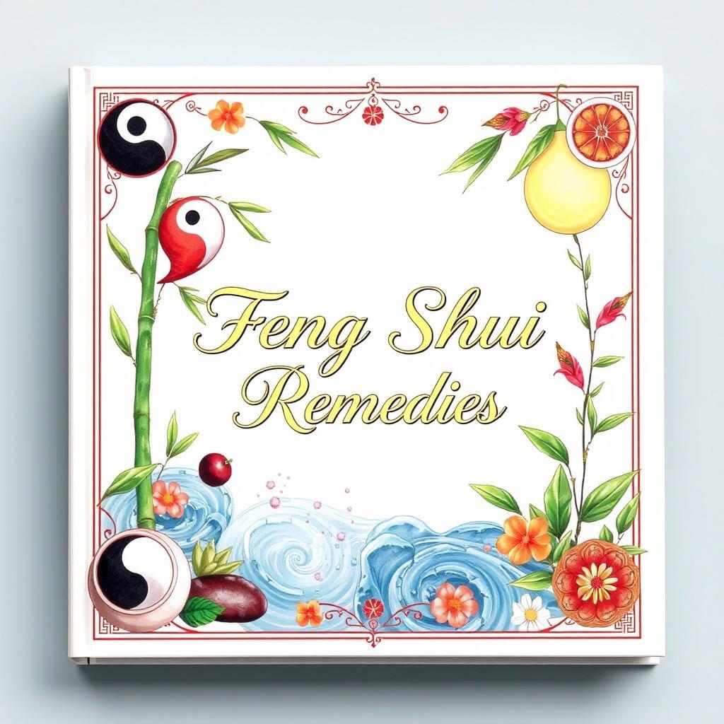 A beautifully illustrated book cover showcasing Feng Shui remedies