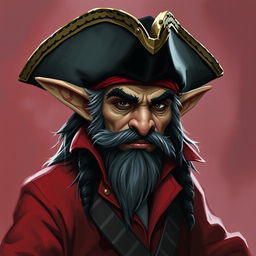 Create an image of a DnD goblin character who is a pirate wizard