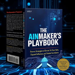 Create a book cover for a training book titled 'The Rainmaker's Playbook: Proven Strategies to Elevate Your Sales, Expand Your Influence, and Dominate Your Industry'