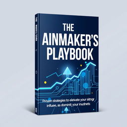 Create a book cover for a training book titled 'The Rainmaker's Playbook: Proven Strategies to Elevate Your Sales, Expand Your Influence, and Dominate Your Industry'