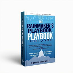 Create a book cover for a training book titled 'The Rainmaker's Playbook: Proven Strategies to Elevate Your Sales, Expand Your Influence, and Dominate Your Industry'