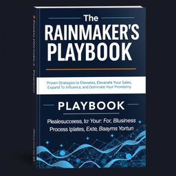 Create a book cover for a training book titled 'The Rainmaker's Playbook: Proven Strategies to Elevate Your Sales, Expand Your Influence, and Dominate Your Industry'