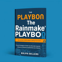 Create a book cover for a training book titled 'The Rainmaker's Playbook: Proven Strategies to Elevate Your Sales, Expand Your Influence, and Dominate Your Industry'