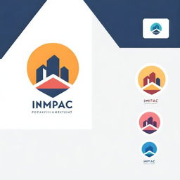 Design a sleek, modern, and minimalist real estate logo for an organization called 'INSTITUTE OF MALAYSIAN PROPERTY AGENTS AND CONSULTANTS' (IMPAC). Use vibrant colors to make the logo stand out, conveying professionalism and adaptability across different media.