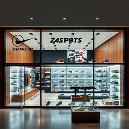 Diseño de una tienda de zapatos deportivos moderna y elegante