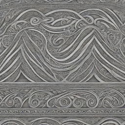 Intricate Polynesian tribal patterns with strong black lines and curvaceous designs, inspired by sea, fauna, and flora