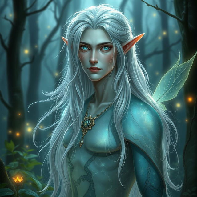 Create an image of Sylvaris, a mystical fey being with an ethereal presence