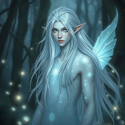 Create an image of Sylvaris, a mystical fey being with an ethereal presence