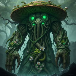 Create an image of the Verdant Sentinel, a massive, ancient construct imbued with druidic magic