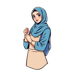 An illustration of a t-shirt design featuring a female chef wearing a hijab