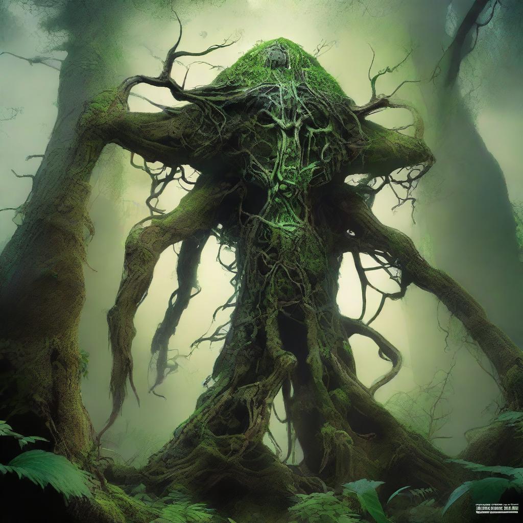 Create an image of the Verdant Sentinel, a colossal, ancient construct with an alien and non-humanoid design