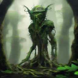 Create an image of the Verdant Sentinel, a colossal, ancient construct with an alien and non-humanoid design