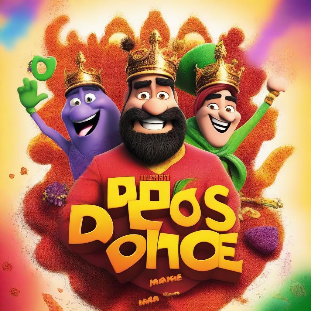 Create a movie poster for 'Les Rois Spice Hot' by Dreamworks and Universal, set to release on May 11, 2024