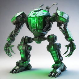 Create an image of the Verdant Sentinel, a colossal, ancient construct with a robotic, quadruped design