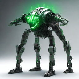 Create an image of the Verdant Sentinel, a colossal, ancient construct with a robotic, quadruped design