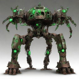 Create an image of the Verdant Sentinel, a colossal, ancient construct with a quadruped form and a worn-down appearance