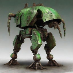 Create an image of the Verdant Sentinel, a colossal, ancient construct with a quadruped form and a worn-down appearance