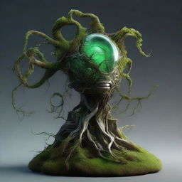 Create an image of the Verdant Sentinel, a colossal, ancient construct with an alien and non-humanoid design