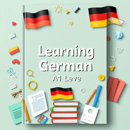 Create a cover photo for a book titled 'Learning German A1 Level'