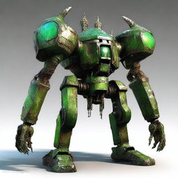 Create an image of the Verdant Sentinel, a colossal, ancient construct with a quadruped form and a distinctly worn-down appearance