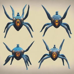 Create an image of Guardians, towering, spider-like machines created by the ancient Sheikah tribe