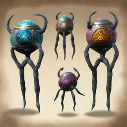 Create an image of Guardians, towering, spider-like machines created by the ancient Sheikah tribe