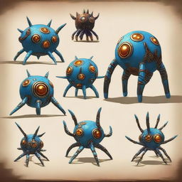 Create an image of Guardians, towering, spider-like machines created by the ancient Sheikah tribe