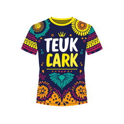 A creative and stylish t-shirt design with unique patterns and vibrant colors