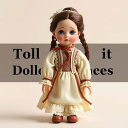 A detailed and beautifully crafted doll with intricate clothing and lifelike features