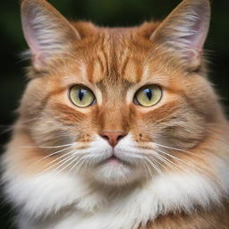 A visually captivating house cat with vibrant fur, silky to the touch and eyes shimmering with feline curiosity.