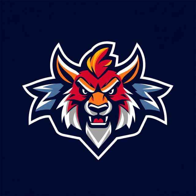 Create a dynamic and eye-catching sports logo featuring a stylized mascot or emblem