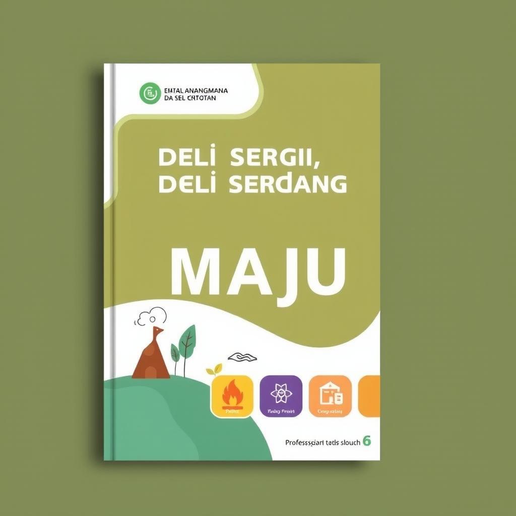 Create a document cover for 'Deli Serdang Maju, Sejahtera dan Berkelanjutan'