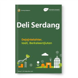 Create a document cover for 'Deli Serdang Maju, Sejahtera dan Berkelanjutan'