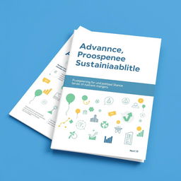 Design a document cover with the title 'Advance, Prosperous and Sustainable'