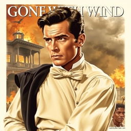 An iconic poster featuring Rhett Butler, as portrayed by Clark Gable in Gone with the Wind