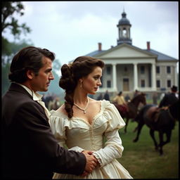 An iconic scene from the movie Gone with the Wind, capturing the grandeur and drama of the film