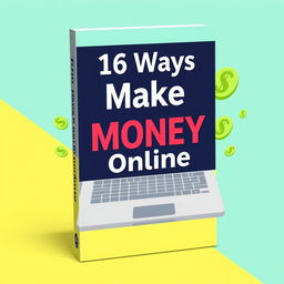 Create an e-book cover titled '16 Ways to Make Money Online'