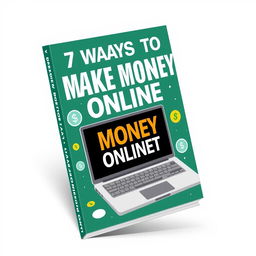 Design an e-book cover for the title '7 Ways to Make Money Online'