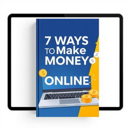 Create an e-book cover for the title '7 Ways to Make Money Online'