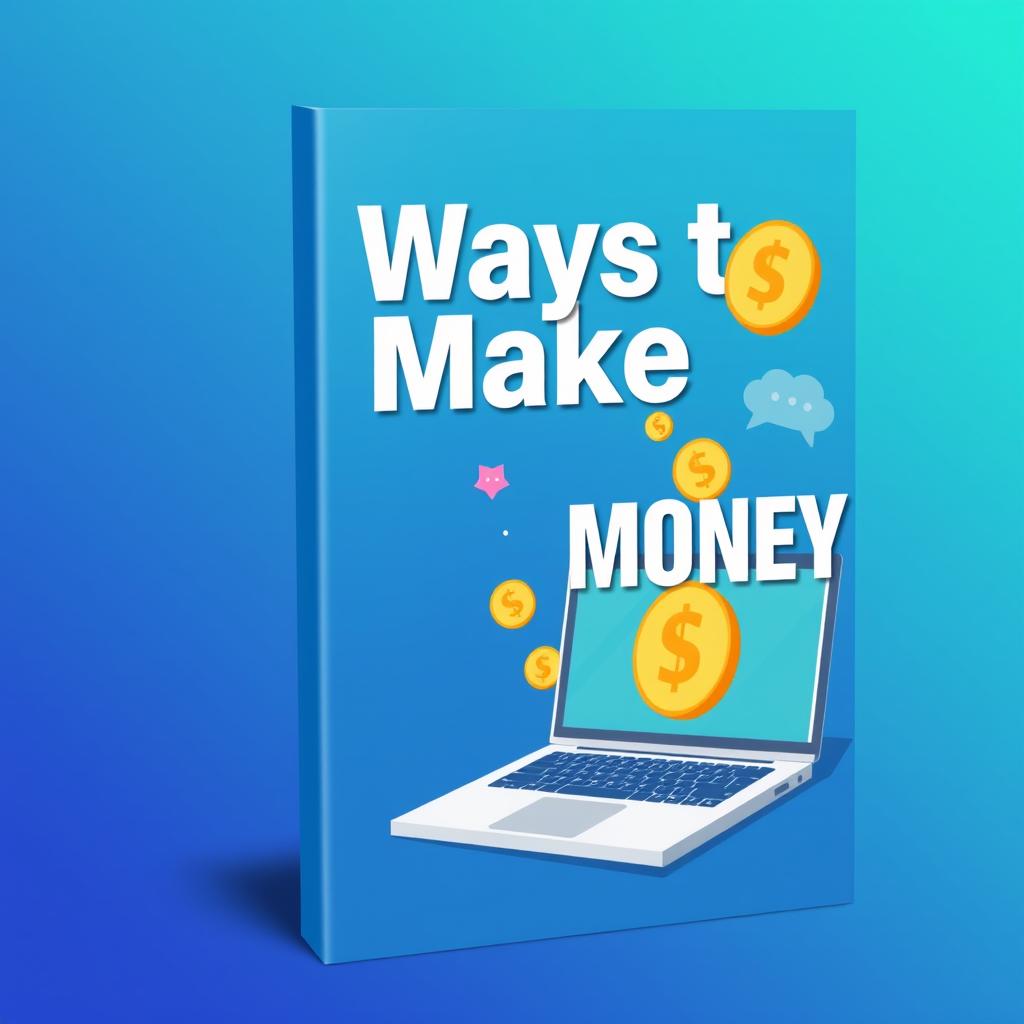 Create an e-book cover for the title '7 Ways to Make Money Online'